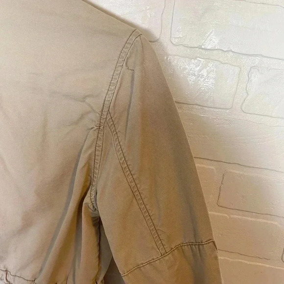 Gap Womens Cotton Collared Long Sleeve Full Zip Utility Jacket Coat Tan Small - Picture 8 of 10